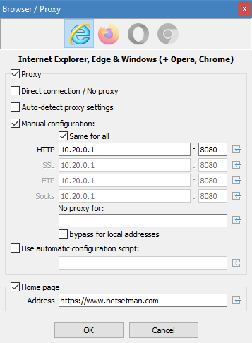 NetSetMan Pro 代理设置功能